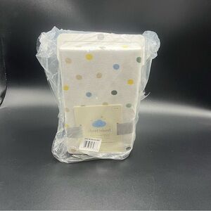 Cloud Island Fitted Crib Sheet White Neutral Polka Dots 100% Cotton Soft Finish